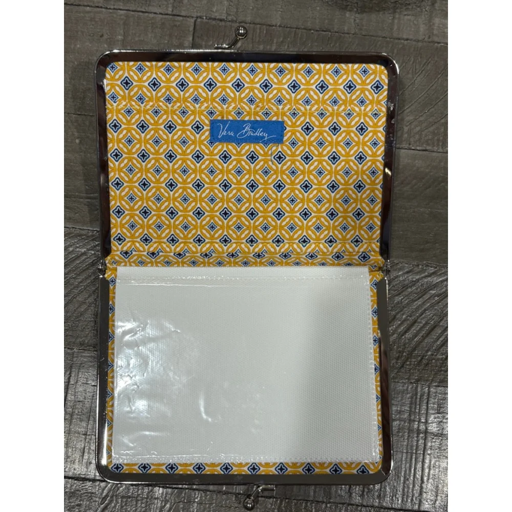 Vera Bradley‎ Quilted Blue Yellow Floral Kiss Lock Photo Album Brag Book 7.5x5.5
